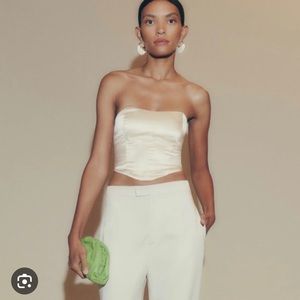Reformation Ivory Silk Maia Top - Tags on